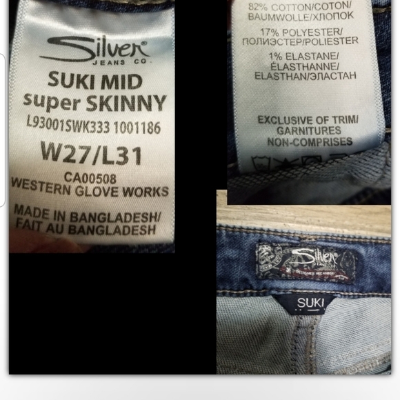 Silver mid super skinny Jean's size 27 - Picture 4 of 5